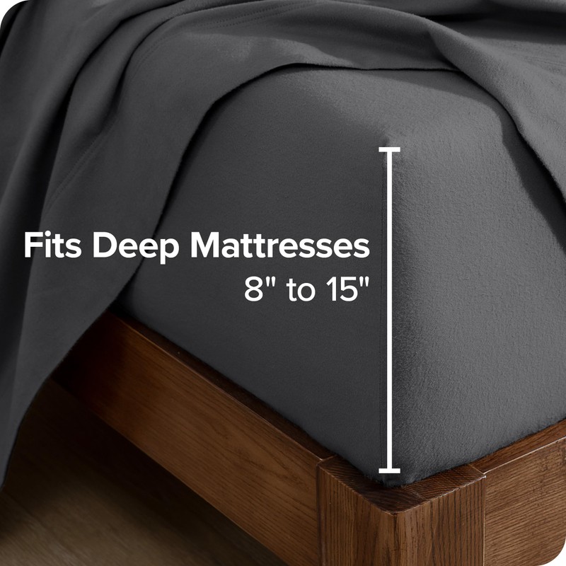 Bare Home 2 Fitted Bottom Sheets 100% Cotton Velvet Flannel