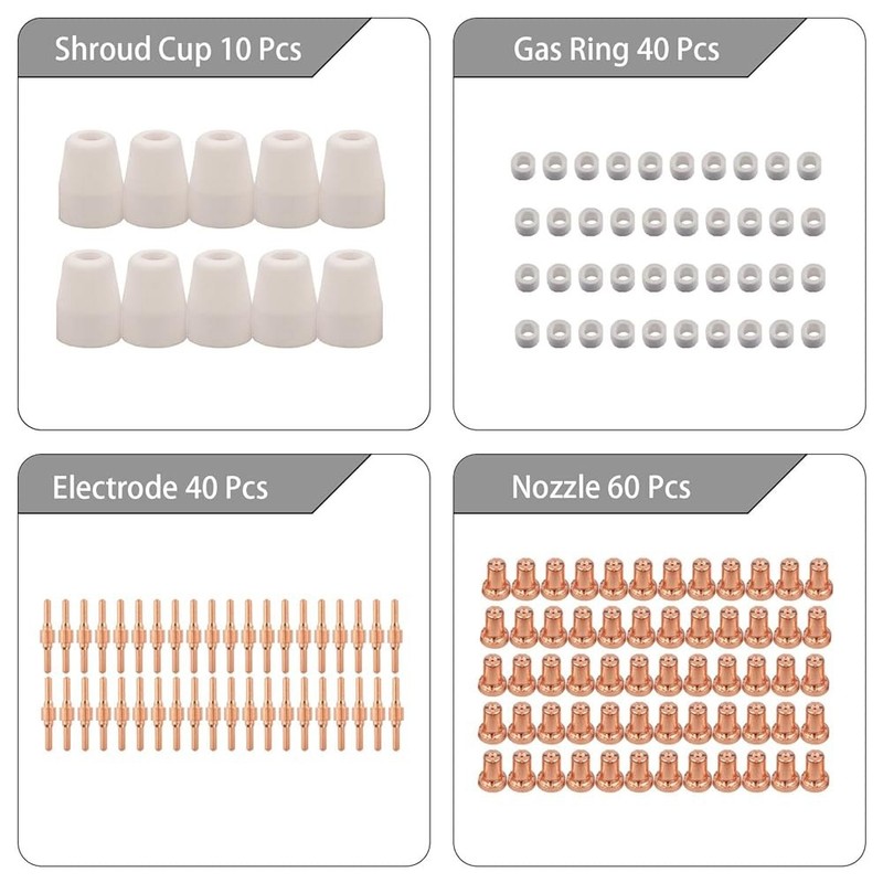 150pcs PT31 Expanded Air Plasma Cutting Nozzle Equipped with Electrode