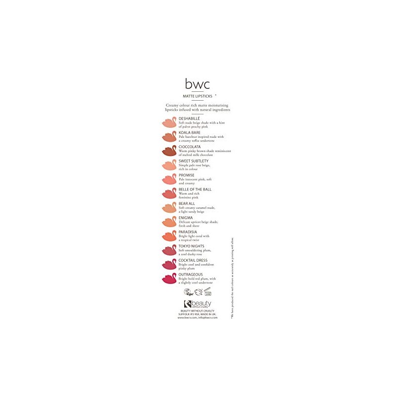 Beauty Without Cruelty Natural Infusion Matte Moisturising Lipstick Deshabille
