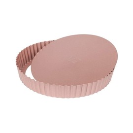 Wiltshire Rose Gold Quiche and Tart Pan, Round, Non-Stick, Removable Base, Tart Mould, Pastry, Dimensions: Ø24x4cm