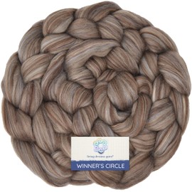 Winner's Circle Superfine Merino Fiber for Spinning & Felting. Super Soft Combed top roving in Stunning Color Blends, Mocha