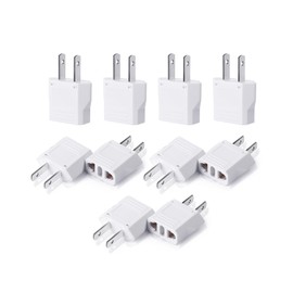 Bates- European to US Plug Adapter, 10 Pack, EU to US Plug Adapter, Europe to US Plug Adapter, Plug Adapter Europe to USA, European to American Plug Adapter, UK to US Plug Adapter