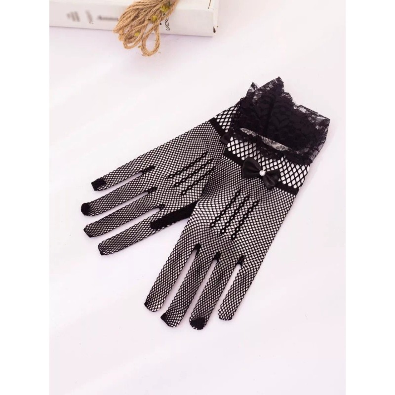 AJC Guantes De Mano Con Encaje Moño Elegantes Vestidos Eventos