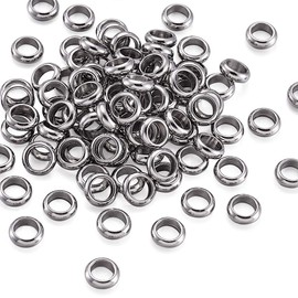 Kissitty - abalorio espaciadoras de acero inoxidable, Stainless Steel Ring-4mm Hole, 6x2mm, 1