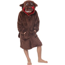 A2Z 4 Kids Unisex Super Soft 3D Animal Detail Bathrobe Dressing - Bathrobe Wolf 3-4
