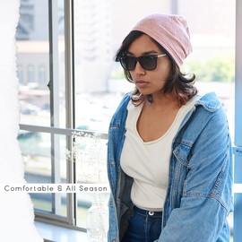 CHARM Organic Cotton Beanie for Women - Cotton Knit Beanie for Men Made in Japan Anti Static Winter Summer Chemo Hat Red M