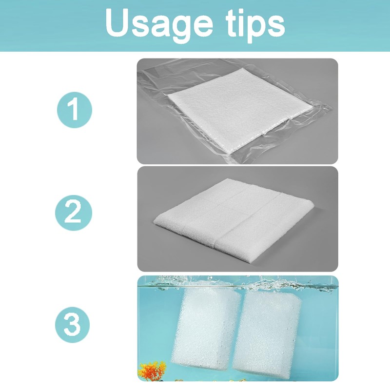 AQUANEAT 6-Pack Replacement Filter Sponge Pads, Aquarium Foam Insert Compatible