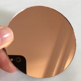 4" Round Mirror Tiles Rose Gold Coated Craft Mirrors Bulk 20 Pieces for Artcraft Home Mosaic Decoration (Dia 4'')