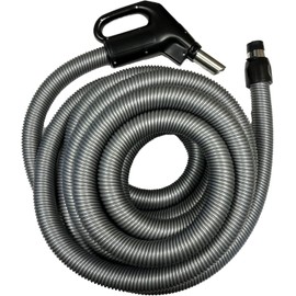 Wessel-Werk Universal Central Vacuum Hose, 30 ft. - 35 ft., Low-Voltage Crushproof Central Vacuum Hose with On/Off Suction Control Switch on Hose Handle, Gray (33ft. Hose)