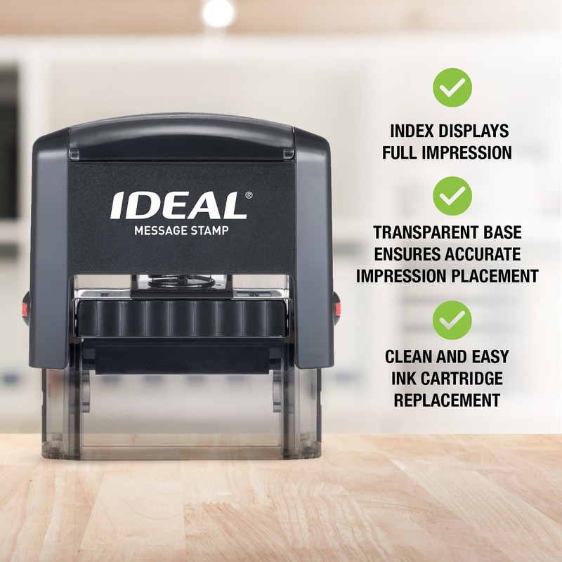IDEAL Self Inking Stamp – Copy – Red Ink, Impression