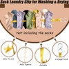 Josuyofo 2 PCS Sock Laundry Clip for Washing Drying &