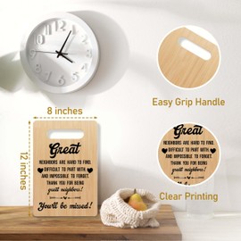 Housewarming Gift Cutting Board, Thank You Gifts for Great Neighbors, Bamboo Chopping Board Present for Birthday Christmas, Moving Away Appreciation Charcuterie Board, Kitchen Cooking Decor Favors -15