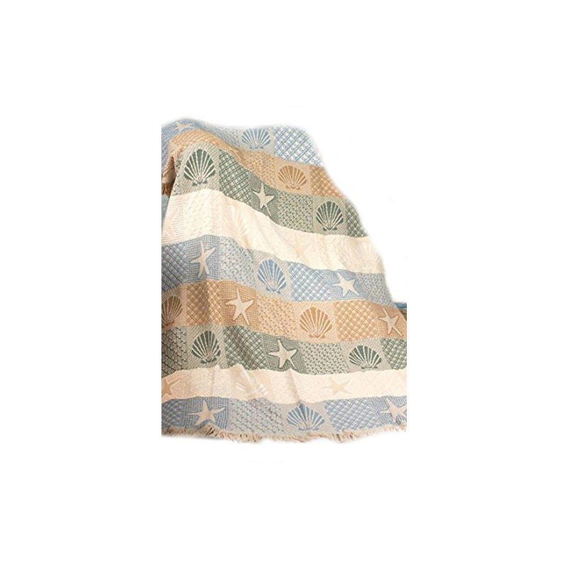 Manual Cotton Throw Blankets Seashells by The Seashore 2 Layer
