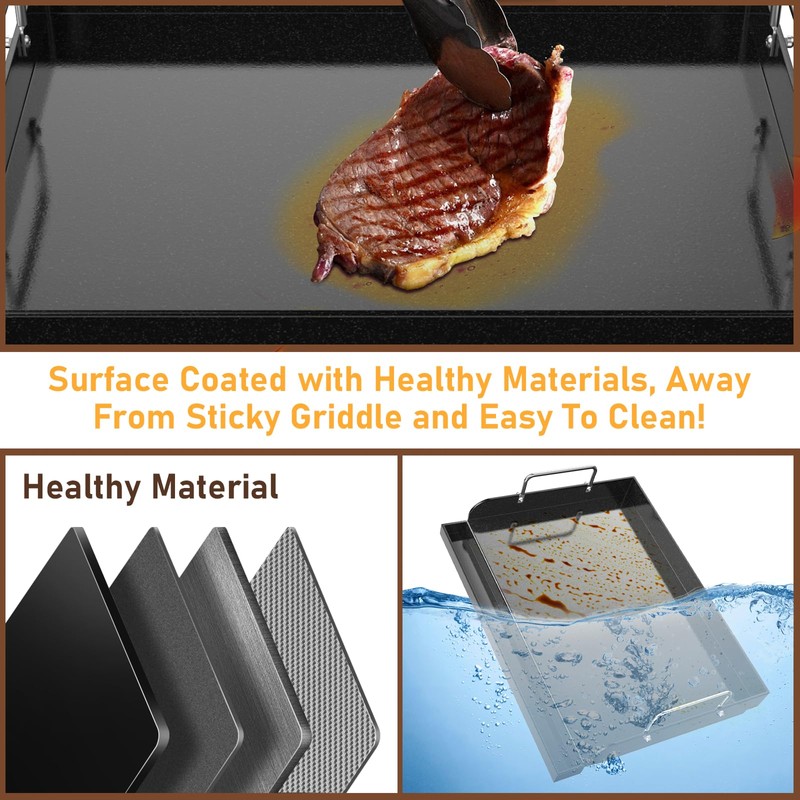 Utheer 17" x 13" Nano-Ceramic Nonstick Griddle for Gas &
