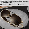 LINVO Polarized Sunglasses Men Premium Al-Mg Frame Classic Square Military