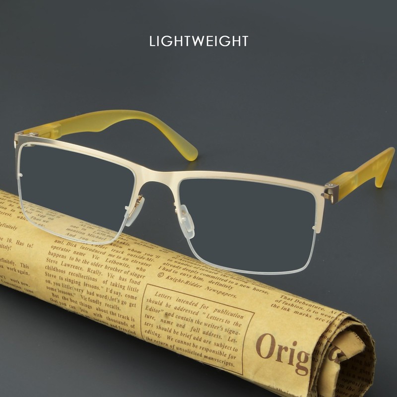 Eyekepper 4-pack Half-Rim Reading Glasses Lightweight Metal Rectangle Reader for