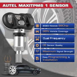 Autel 2 in 1 TPMS MX Sensor, Dual Frequency Tyre for 98% Cars, Identical to OE Sensor, Tyre Pressure Monitoring System RDKS TPMS Replacement Sensor, Pressure Clonable up to 100% (Metal Valve, 1 Piece)
