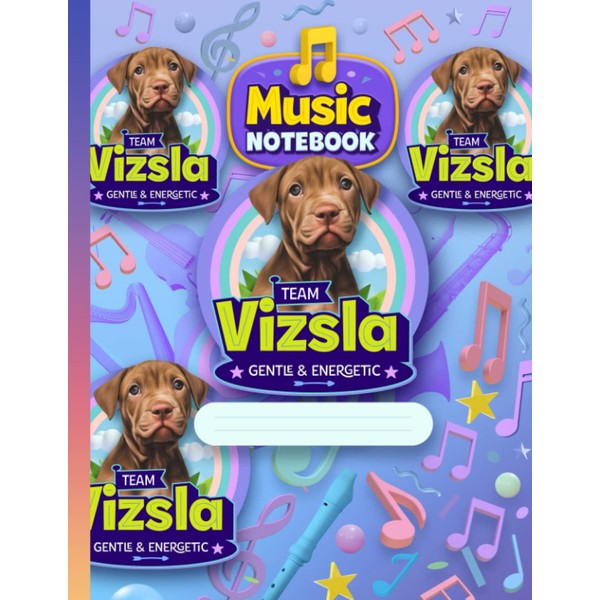 Vizsla dog music notebook: Blank Sheet Music Notebook with Vizsla