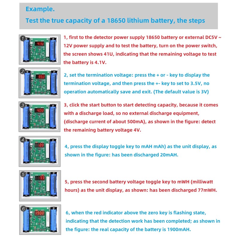 WWZMDiB Battery Tester Module 18650 Lithium Battery Discharge True Capacity