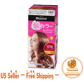 Braune [US Seller] KAO Blaune Bubble Hair Dye Kit for Gray Hair #1PK Pink Brown Japan