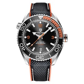 Pagani Design Men's Automatic Watch PD-1679 Ceramic Bezel Waterproof 100M Mechanical Watch Sapphire Glass Luminous Men's Watch(Orange)