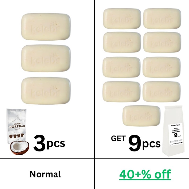 Organic Laundry Soap Bar with Coconut for Sensitive Skin -