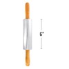 Beille Oak Wood Stainless Steel Barrel Classic Bakers Rolling Pin