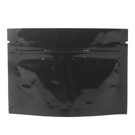 QQ Studio Food Storage Bags for Jerky, Resealable Snack Packaging with Zip Seal, Stand Up Jerky Bag, Double Sided Color Snack Pouch (Black, 5x3.5 Inch (100 Bags))