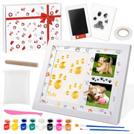 CMBPNNGS Paw Print Kit for Dogs – Dog Paw Print Kit with No-Mess Ink Pad, DIY Pet Memorial Frame, 8-Color Set, Pet Paw Print Impression Kit and Photo Display for Cats and Dogs