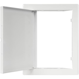 6" x 8" Inch Steel Access Panel Door - for Indoor Use - Opening Flap Cover Plate - Box Door Lock - Door Latch - Inspection Hatch - White Polymer Coating - Intended for Walls and Ceilings