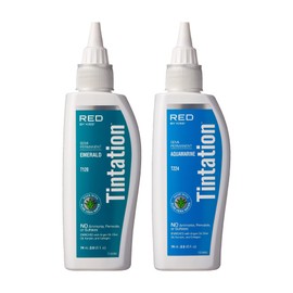 RED by Kiss Hair Color Kit - Tintation Mix & Match All-Inclusive Bleach and Two Semi-permanent Hair Colors (Blue Hawaii)