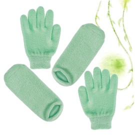 Minkissy 2pairs Moisturizing Gel Gloves and Foot Covers for Hand and Foot Care Exfoliating Spa Gloves for Soft Skin for Self-care and Giving