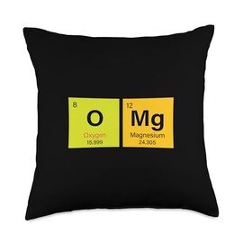 Funny Chemistry Periodic Table OMG Design Nerd Education Throw Pillow
