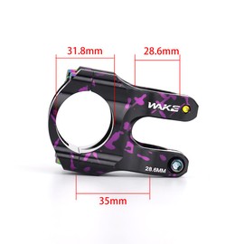 CYSKY 31.8 Bike Stem 35mm Short MTB Stem Handlebar Riser Ultra-Light CNC Aluminum Alloy 35mm Handlebar Clamp for Mountain Bike, Road Bike, MTB, Downhill (Black+Purple)