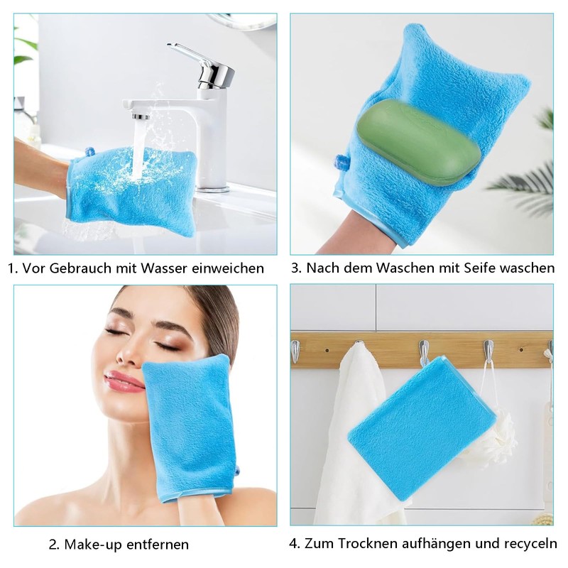 gvivej Waschhandschuh, 6 Stück 15 x 20cm Waschhandschuhe Frottee, Waschlappen