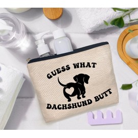 IWXYI Dachshund Gifts,Funny Dachshund Makeup Bags,Dachshund Butt Makeup Bags With Zipper,Dachshund Makeup Bag Zipper Pouch Travel Toiletry Gifts For Women,Dachshund Gifts For Women