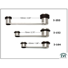 EVI Herrajes Doorstop with Swivel Retainer. Differents Colors and Size. (Door Thickness up to 70mm, Stainless Steel I-152)