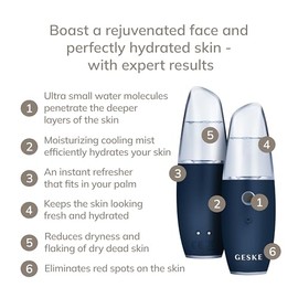 GESKE  SmartAppGuided Facial Hydration Refresher  4 en 1  Pulverizador  Vaporizador  Aspersin de agua  Bruma facial  Dispositivo de limpieza facial...