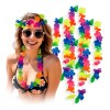 24 Collares Hawaianos Multicolor de Tela para Fiesta y Eventos