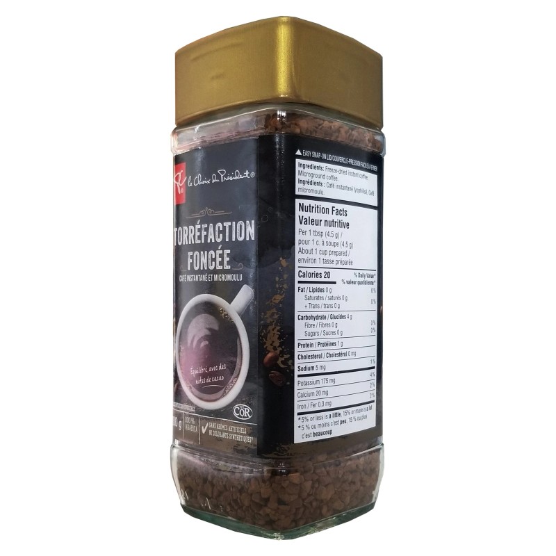 Loblaws Inc. President's Choice Dark Roast Instant Coffee, 100g/3.5 oz.
