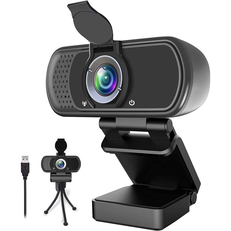 1080P Webcam,Live Streaming Web Camera with Stereo Microphone, Desktop or