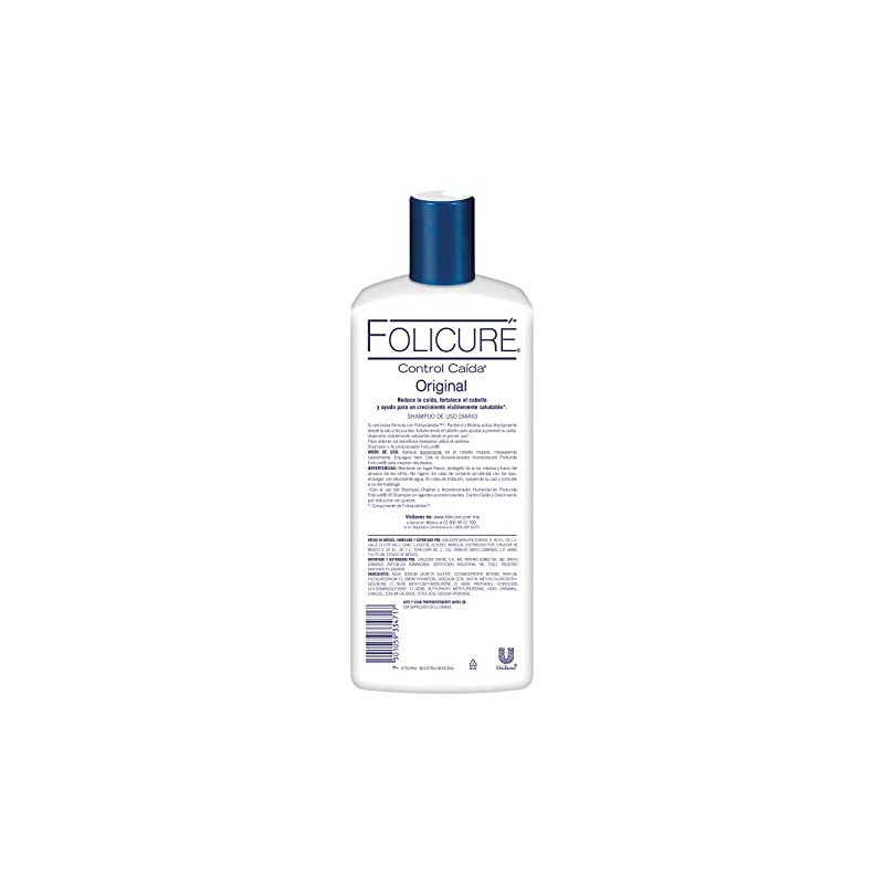 Folicuré Shampoo Original control caída con FolisacáridosTM, Pantenol y Biotina
