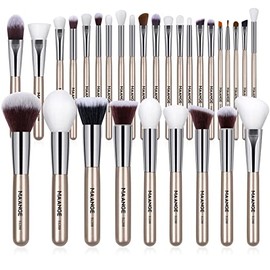 Brochas Maquillaje Profesional Piezas Kit Sintético Sombras Ojos Polvo Base Champagne Gold