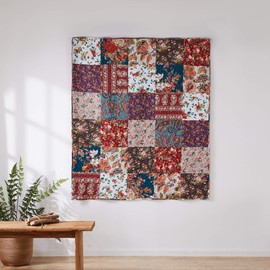 Greenland Home Poetry Estampado de Patchwork Manta Decorativa Acolchado, Tamaño 152 x 127 cm, Classico