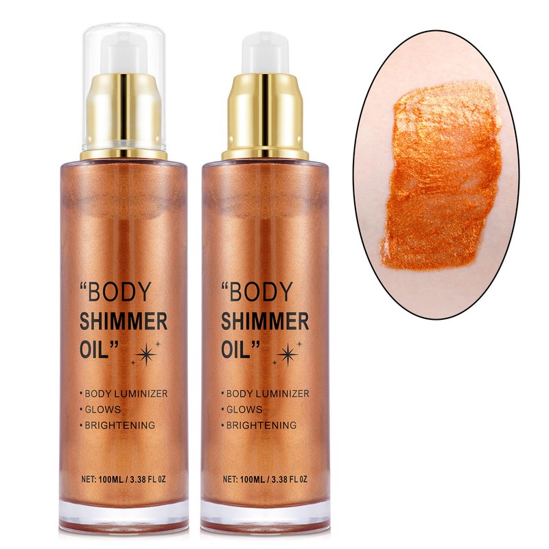 100ml Body Highlighter Oil Long Lasting Face Glitter Illuminator Shimmering
