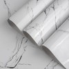 White Granite Wallpaper Peel Stick Glossy Thick Marble Contact Paper