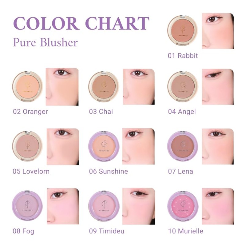 Forencos Pure Blusher Teak 01 Rabbit 0.2 oz (5 g)