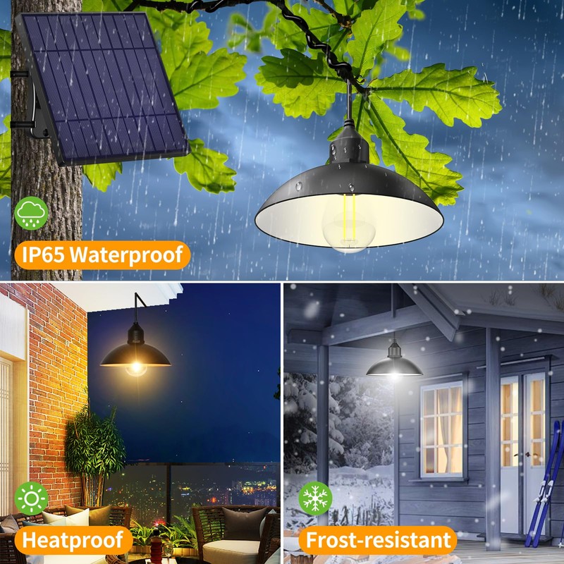 Lightonight Solar Shed Light Outdoor Pendant Light with 4000mAh Solar