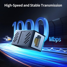 Ethernet Coupler, 5 Pack 1000Mbps High Speed Ethernet Extender for Cat7 Cat6 Cat5e Cat5 Cable, Plug and Play, Female to Female Ethernet Connector, in Line Coupler