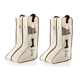 Portable 2 Pack Boots Storage,Tall Boots Storage/Protector Bag, Boots Cover (Beige)